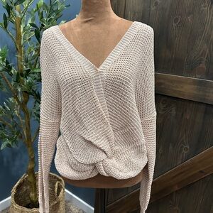 Fate Women's Light Pink V-Neck Sweater